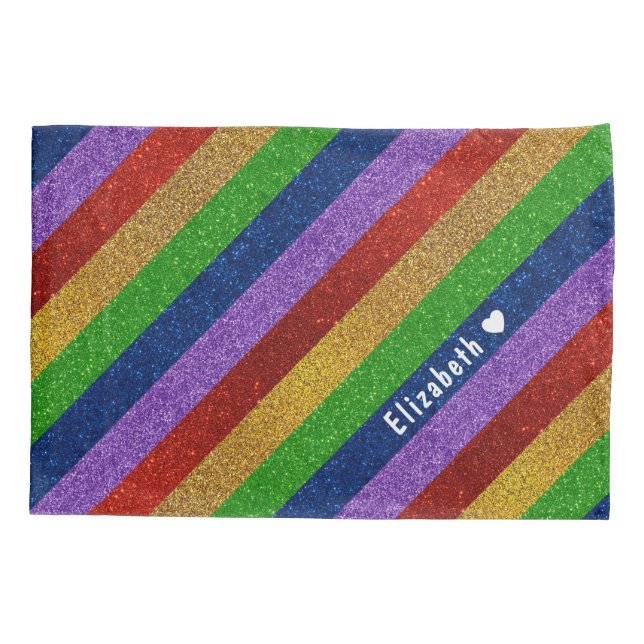 Brilhante e brilhante Rainbow Faux Glitter Striter (Verso)