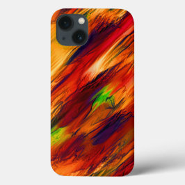 Brilhante manchado de vermelho a laranja, um pouco