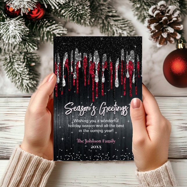 Brilhante preto-chic pinga Natal Ano Novo (Criador carregado)