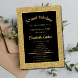 Brilhante preto e Dourado 50 e aniversário fabulos<br><div class="desc">Um convite de aniversário elegante,  preto e dourado,  para a sua 50ª festa de aniversário! Personalize-o com o nome e todos os detalhes da parte.</div>
