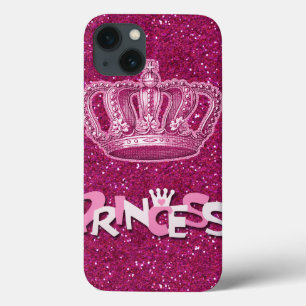 Brilhante Rosa Quente Princesa Brilho & Coroa Vint