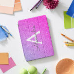 Brilhante roxa rosa e monograma de brilho<br><div class="desc">Manteiga rosa e púrpura de Mâmeras Glitter e Maçã Elegante Esmagadora. Esse caso pode ser personalizado para incluir seu nome inicial e próprio.</div>