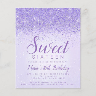 Brilhante Roxo De Orçamento, 16 Convites Doce