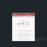 Brilhante Vermelho Brilhante 16 Suave Convite<br><div class="desc">Glitter Vermelho Brilhante 16 Doce Convite. Um alternativo de 4, 5 pol x 5, 6 pol com preço inferior. Disponível em um STOCK DE CARTÃO SEMI GLOSS 110 lb, que é a opção padrão (recomendada para convites), OU um STOCK DE PAPEL THINNER SATIN FINISH 80 lb (ideal para gabinetes). O...</div>