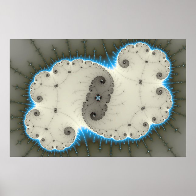 Brilho Azul - Poster Fractal (Frente)