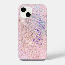 Brilho azul rosa pastel personalizado