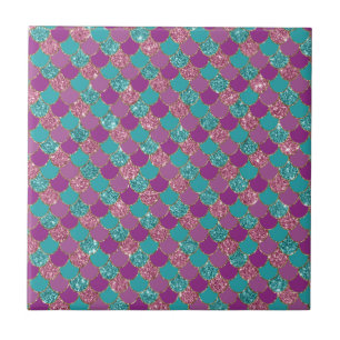 Brilho Azul Roxo Cauda de Sereia Escama de Peixe B