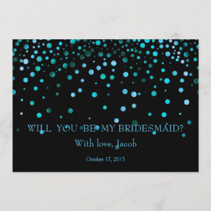 Brilho azul você será meu convite da dama de hon