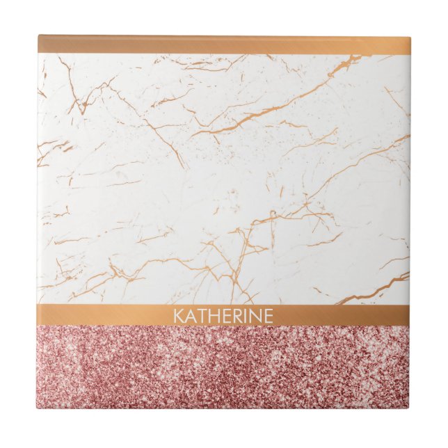 Brilho branco do rosa do mármore (Frente)