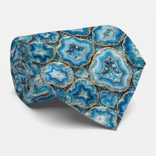 Brilho & Brilho Gravata de Luxo Oceano Azul Geod