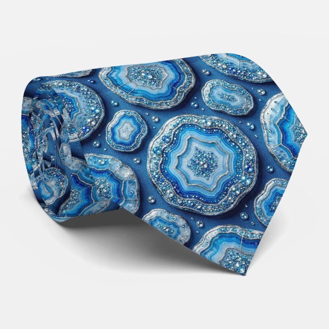 Brilho & Brilho | Gravata de Pescoço Oceano Azul d (Rolled)