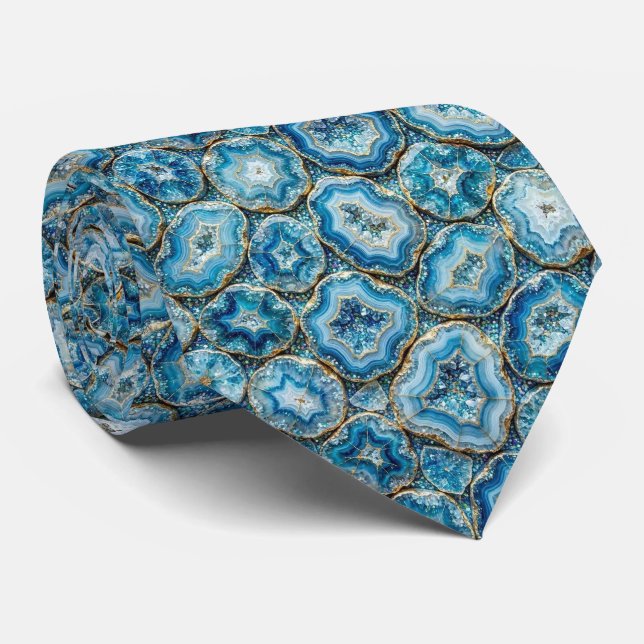 Brilho & Brilho | Gravata de Pescoço Oceano Azul d (Rolled)