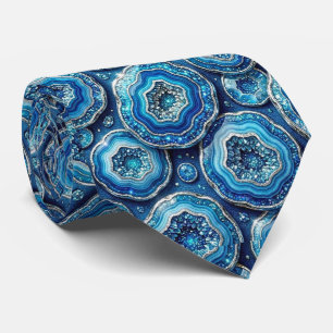 Brilho & Brilhos Gravata de Luxo Oceano Azul Geo