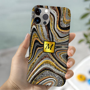 Brilho Chic Glitter arte em mármore cinza dourado