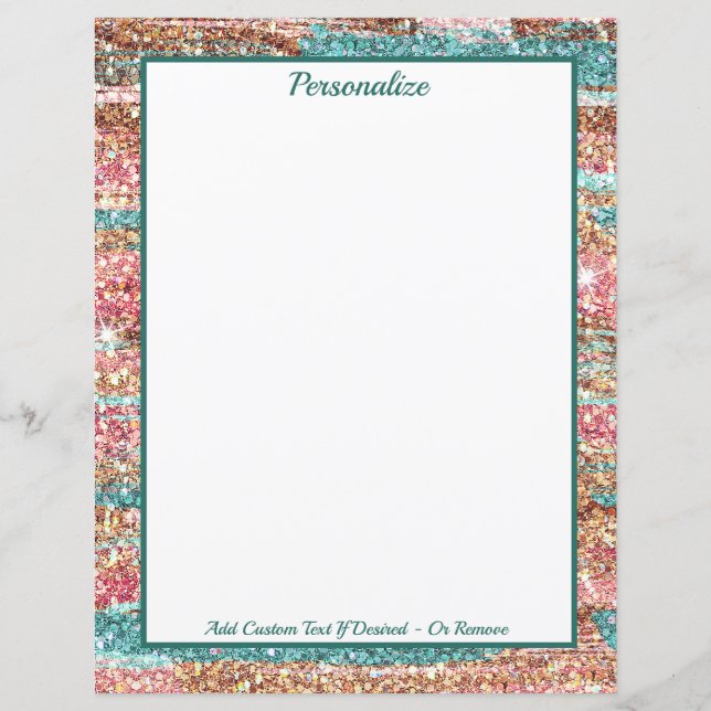 Brilho Cor-de-Rosa Pastel Azul Personalizado (Frente)