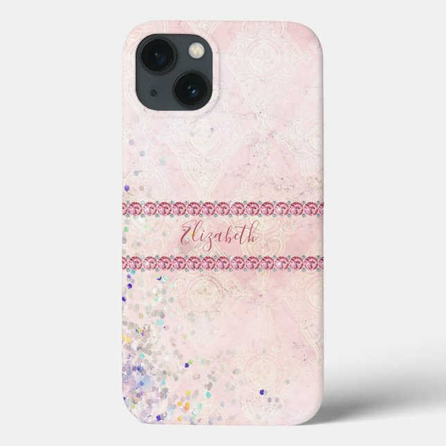 Brilho de Jóias Rosa Monograma Brilho Feminino Ten (Verso)