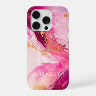 brilho de mármore dourado rosa nome personalizado