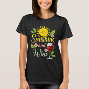 Brilho do Sol e Vinho Camiseta engraçada de punho