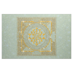 Brilho dourado de Sri Yantra - tecido
