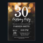 Brilho Dourado do convite do aniversário de 30<br><div class="desc">Convite do aniversário de 30 anos com luzes Dourados da corda com fundo Dourado do brilho. Aniversário Dourado. Aniversário adulto. Os homens ou as mulheres Bday convidam. 13o 15o 16o 18o 20o 2ø 30o 40th 50th 60th 90 100th do 80 do 70, alguma idade. Para uma personalização mais adicional, clique...</div>