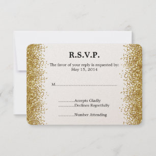 Brilho Dourado do falso que Wedding RSVP