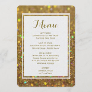 Brilho Dourado do menu do comensal