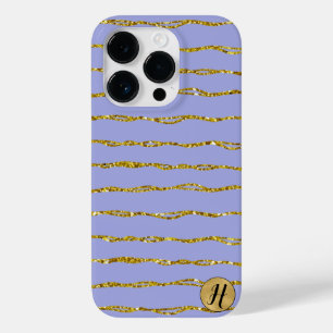 Brilho Dourado e capa de telefone azul