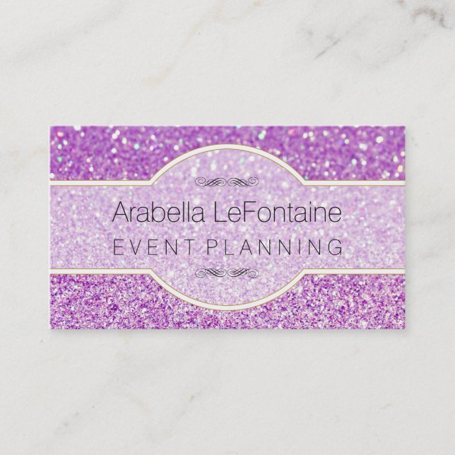 Brilho elegante do cartão de visita dos eventos de (Frente)