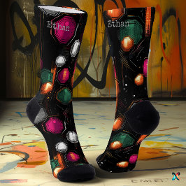 Brilho geométrico em Esmerald, magenta em preto