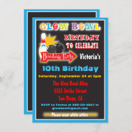 Brilho nas convites de festas escuras da boliche