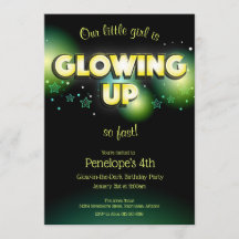 Brilho no Convite do Criança de Aniversário Escuro