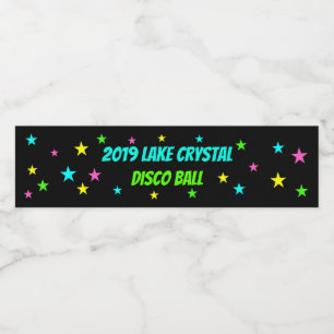 Brilho no rótulo da garrafa de água do Dança Escur