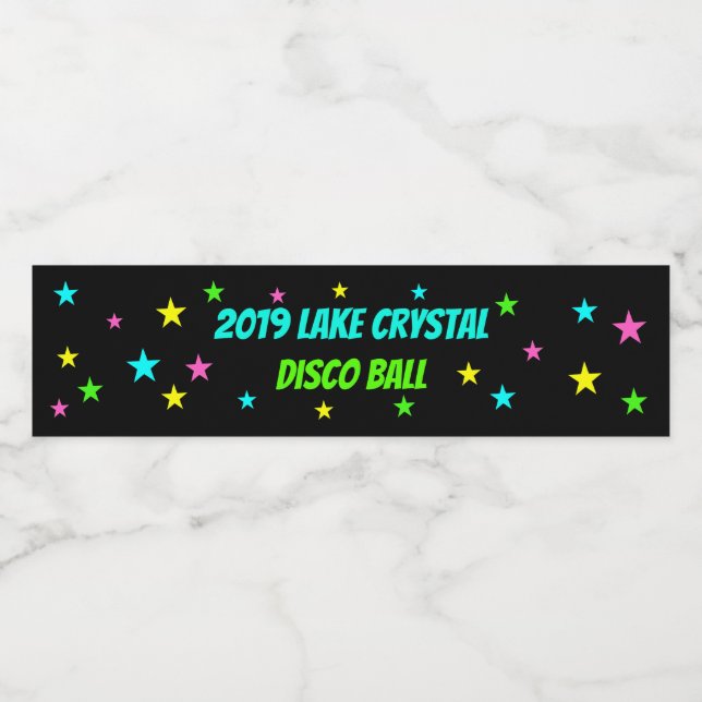 Brilho no rótulo da garrafa de água do Dança Escur (Rótulo Único)