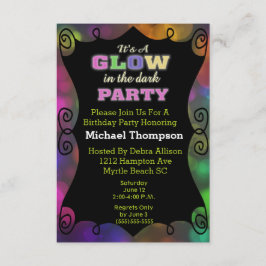 Brilho nos Convites de Aniversário Escuro