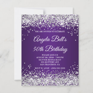 Brilho Prateado Royal Purle Ombre 50º Aniversário