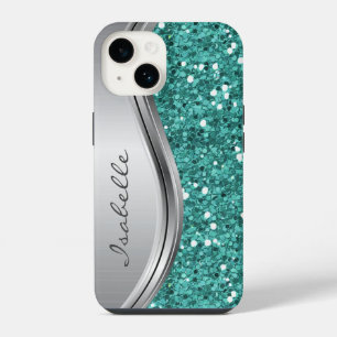 Brilho Prateado Verde Glam Personalizado Metal