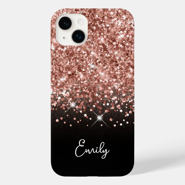Brilho Preto e Dourado Rosa Glam (Verso)