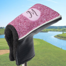Brilho rosa glam elegante monograma personalizado