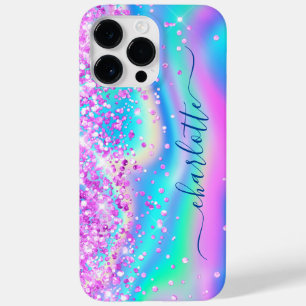 Brilho Rosa Quente Glam Girly Iridescente Assinatu