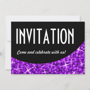Brilho Roxo curva preta 'Convite' convite