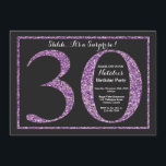 Brilho roxo do convite do aniversário de 30 anos<br><div class="desc">Convite do aniversário de 30 anos da surpresa. A festa de aniversário preta e roxa do brilho convida com fundo do quadro. Aniversário da surpresa. Aniversário adulto. Partido da festança de Bday dos homens ou das mulheres. Para uma personalização mais adicional, clique por favor "personalizam-no" botão e usam-nos nossa ferramenta...</div>