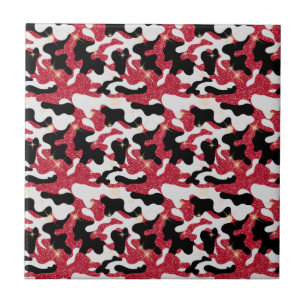 Brilho Vermelho Branco Preto Camuflagem Camo