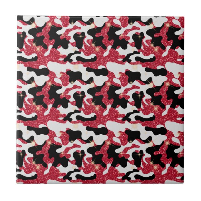 Brilho Vermelho Branco Preto Camuflagem Camo (Frente)
