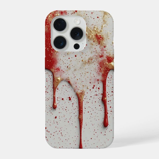 Brilho Vermelho e Dourado Gotejando (Verso)