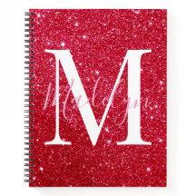 brilho vermelho glitter monograma nome feminino