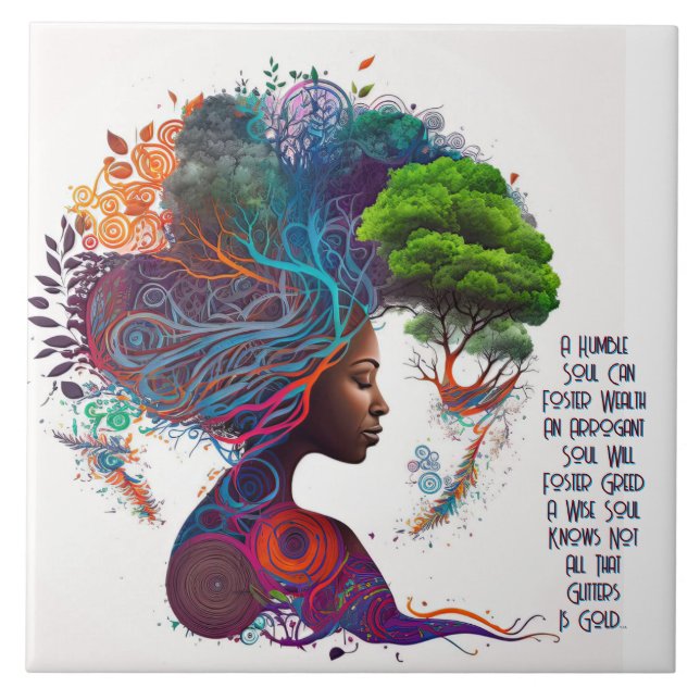 Brilhos de mulheres inspiradas e Azulejo cerâmico  (Frente)