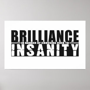 BRILLIANCE VS INSANITY poster de cor personalizada