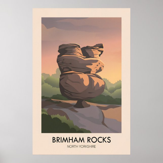 Brimham Rocks AONB Travel Poster (Frente)