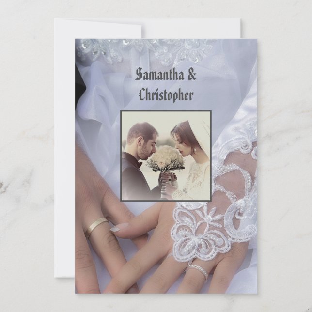 Brincadeiras de rendas brancas convite para fotos  (Verso)