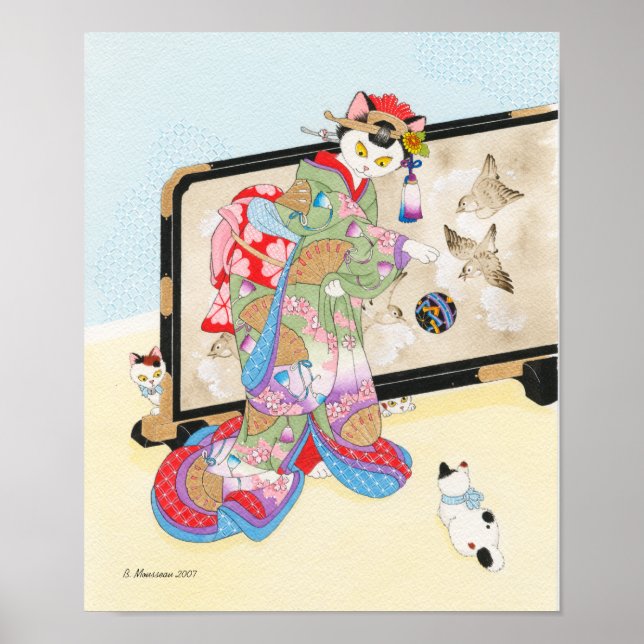 Brincando Com Cats Ukiyoe Impressão Moussart (Frente)